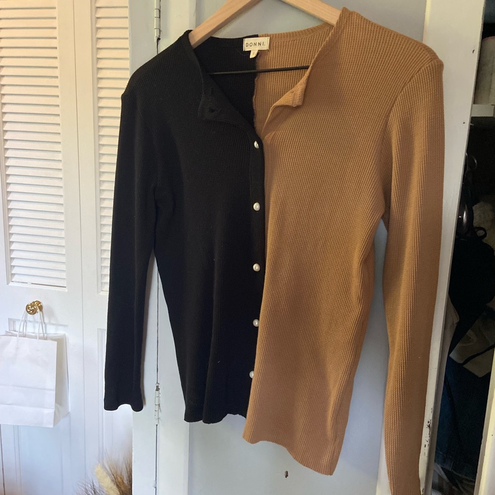 Donni Two Tone Top/Cardigan
